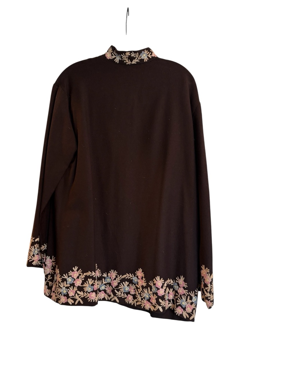 Banana Republic Brown Tunic with Pink & Cream Floral Embroidery - Picture 2 of 6